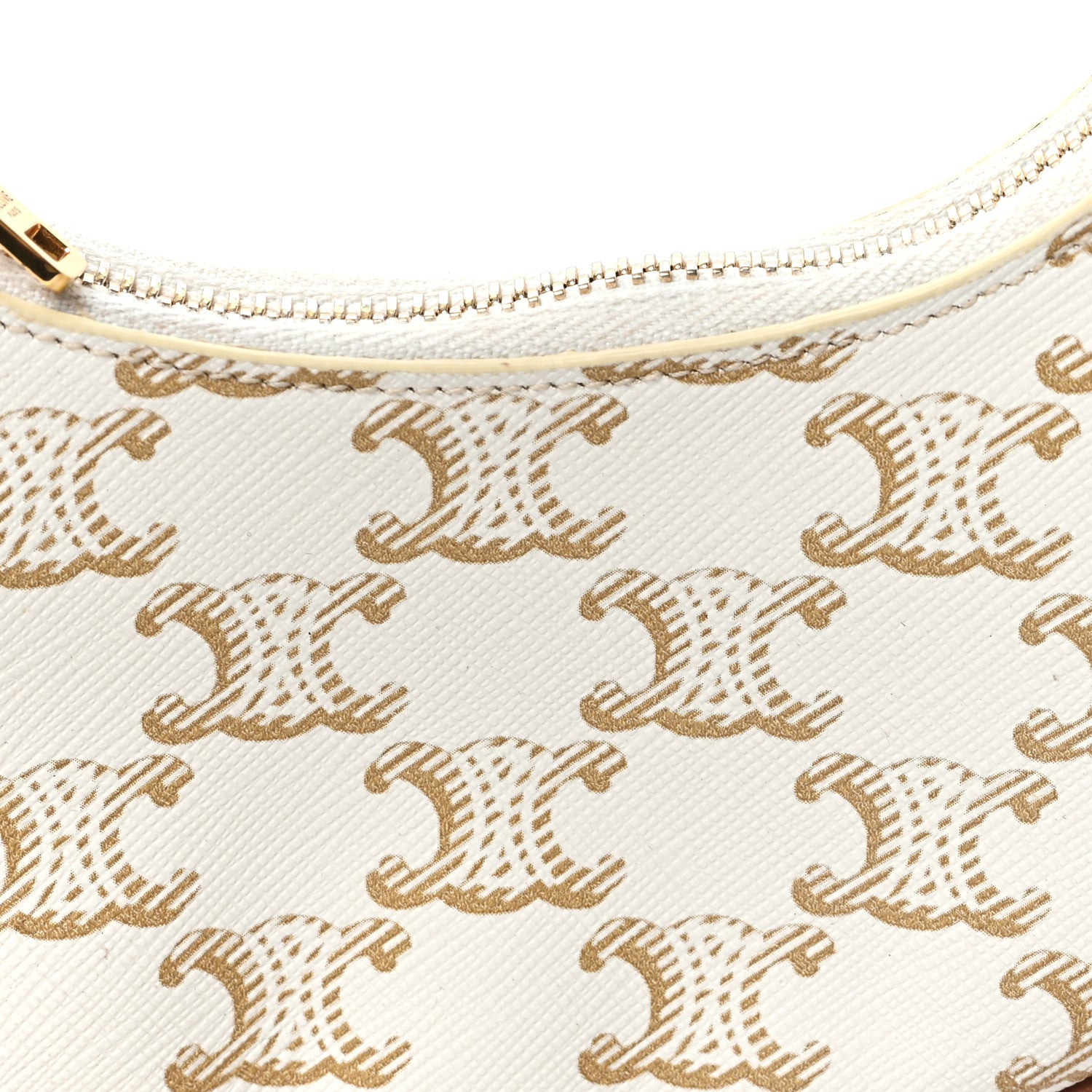 Celine Canvas Calfskin Mini Ava Triomphe Shoulder Bag White 8 of 10