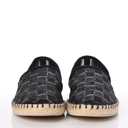 Louis Vuitton Mesh Sequin Sea Breeze Espadrille Flats 37.5 Black 2 of 8