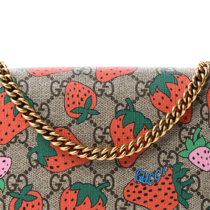 Gucci GG Supreme Monogram Strawberry Chain Wallet 9 of 9