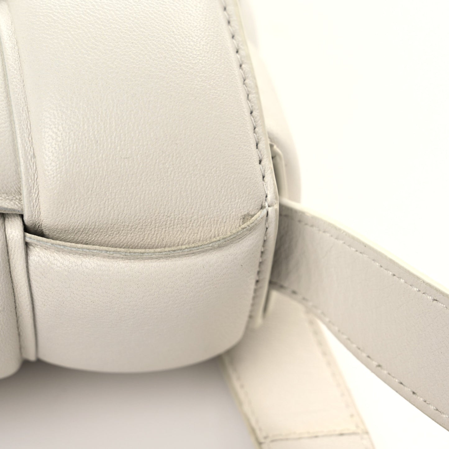 Nappa Maxi Intreccio Padded Cassette Crossbody Bag Chalk
