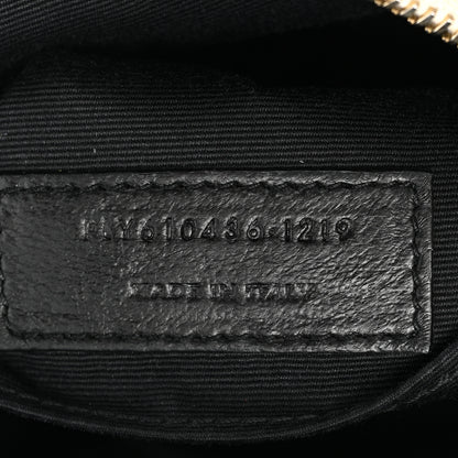 Saint Laurent Grain De Poudre Matelasse Chevron Quilted Round Vinyle Camera Bag Crema Soft 7 of 15