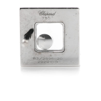 Chopard 18K White Gold Happy Diamonds Square Earrings 4 of 4