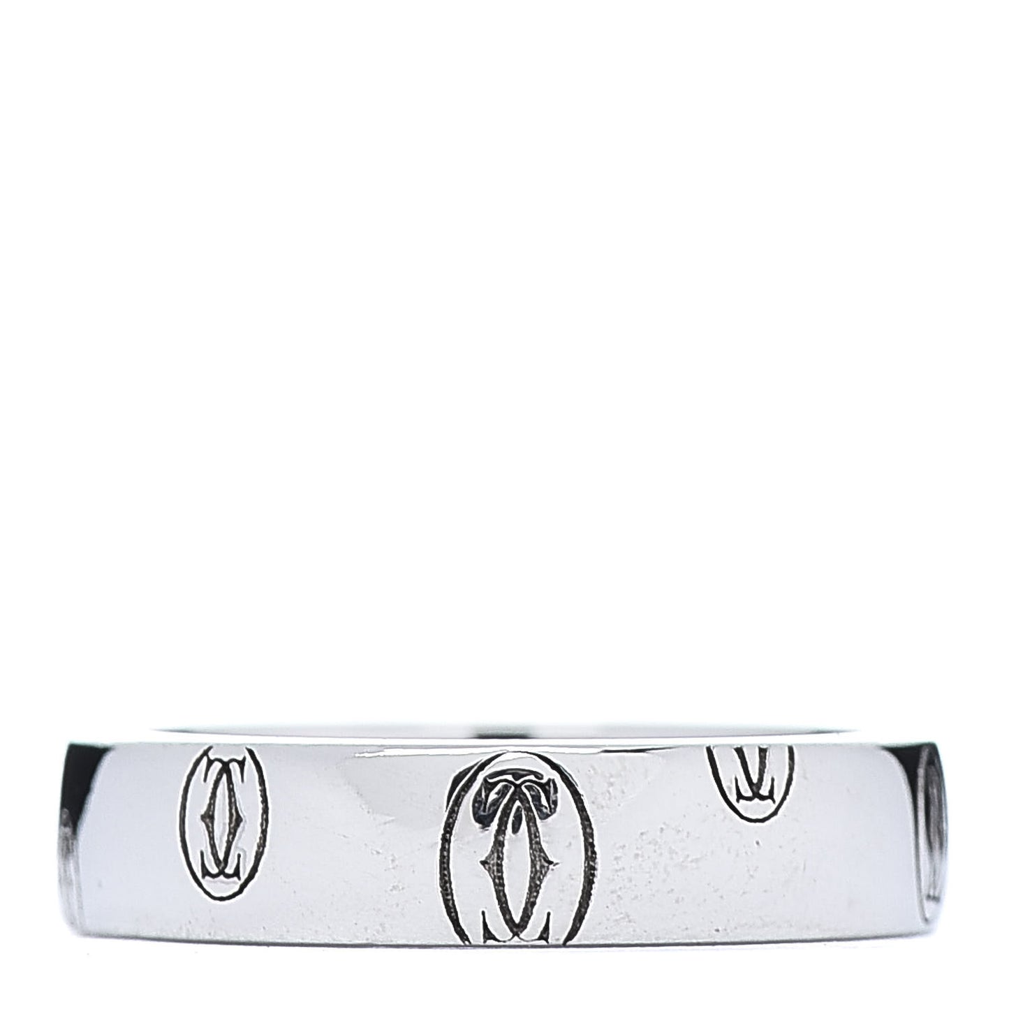 18K White Gold 4mm Happy Birthday Band Ring 46 3.75