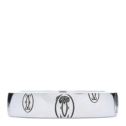 Cartier 18K White Gold 4mm Happy Birthday Band Ring 46 3.75 1 of 3