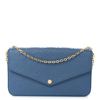 Louis Vuitton Empreinte Pochette Felicie Chain Wallet Blue Jean 1 of 9