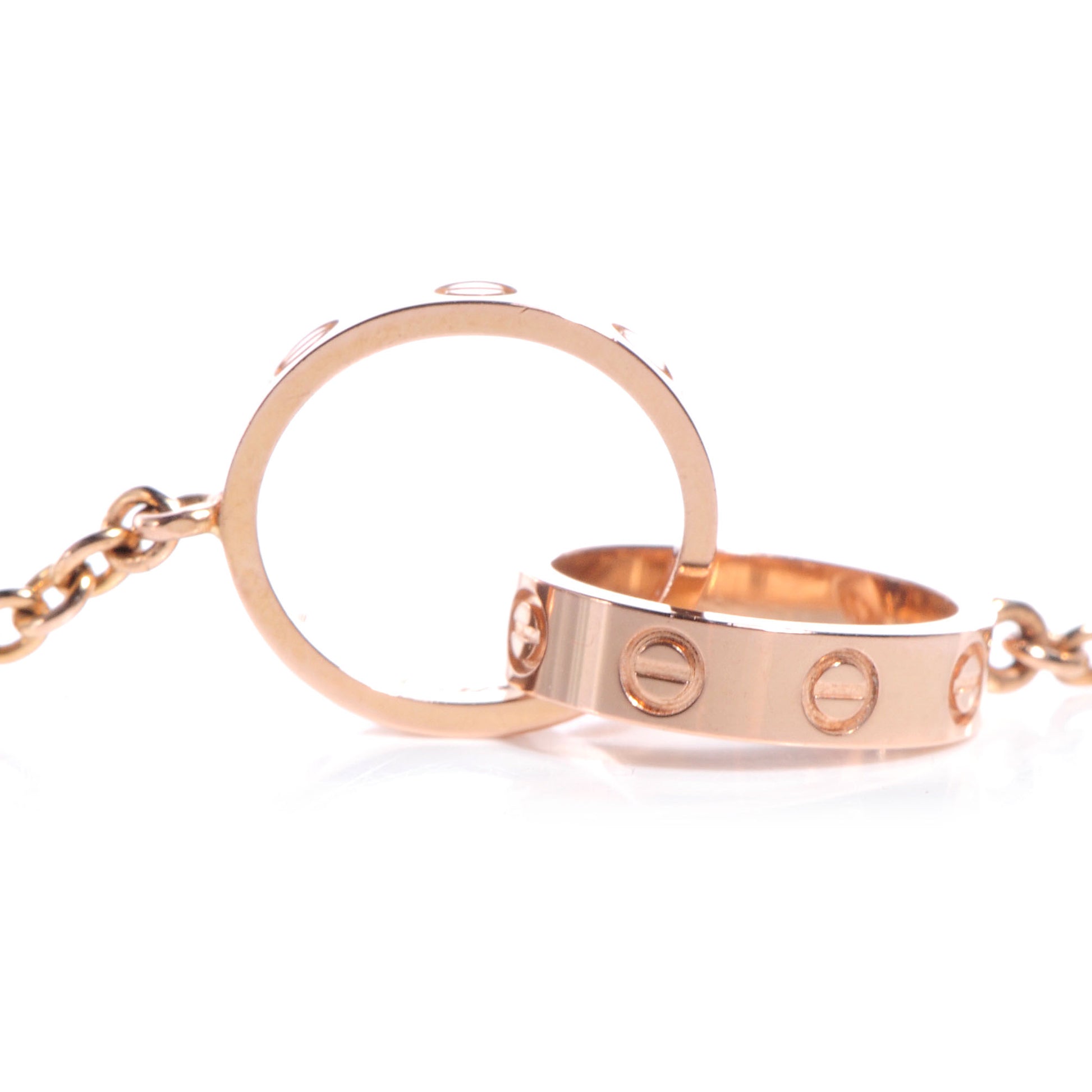 Cartier 18K Pink Gold Interlocking LOVE Necklace 3 of 9