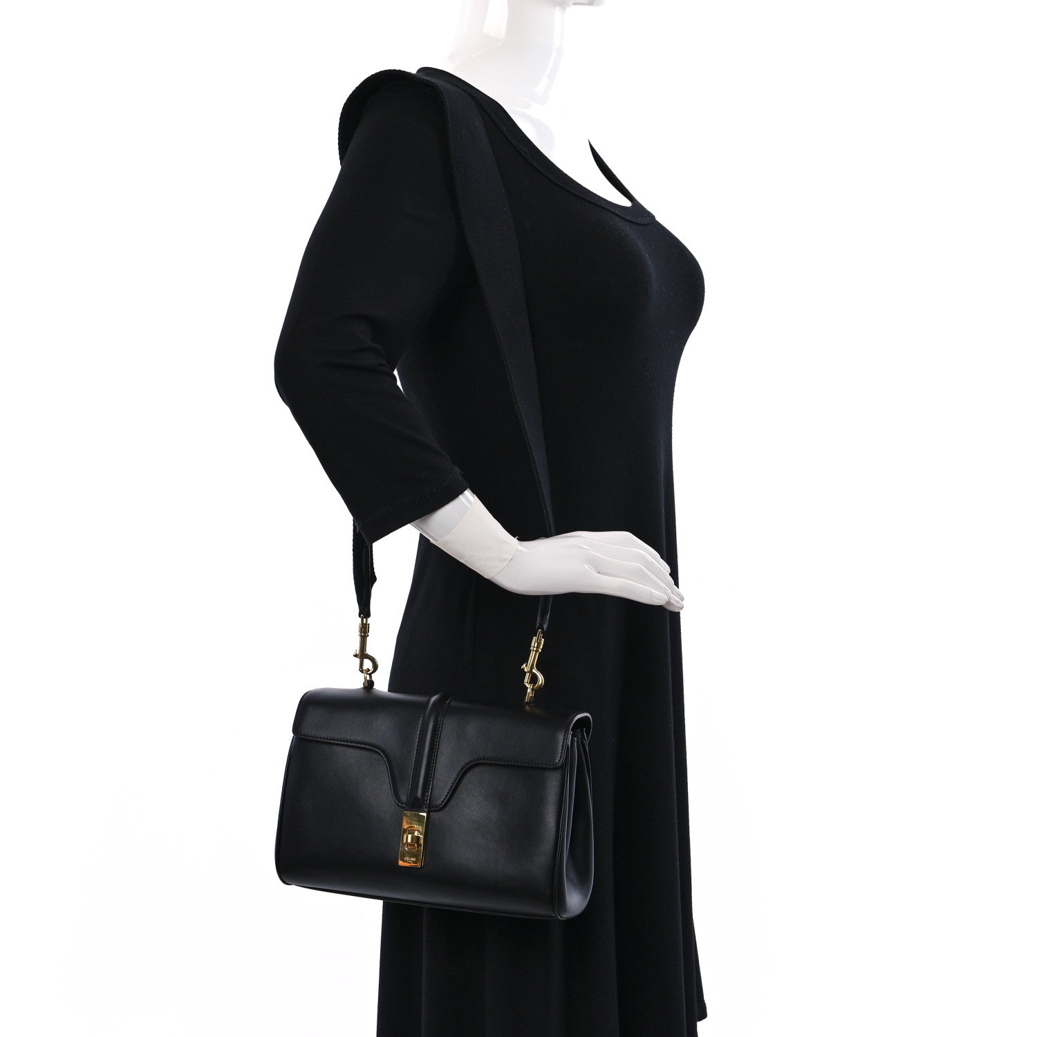 Celine Smooth Calfskin Teen 16 Crossbody Bag Black 3 of 8