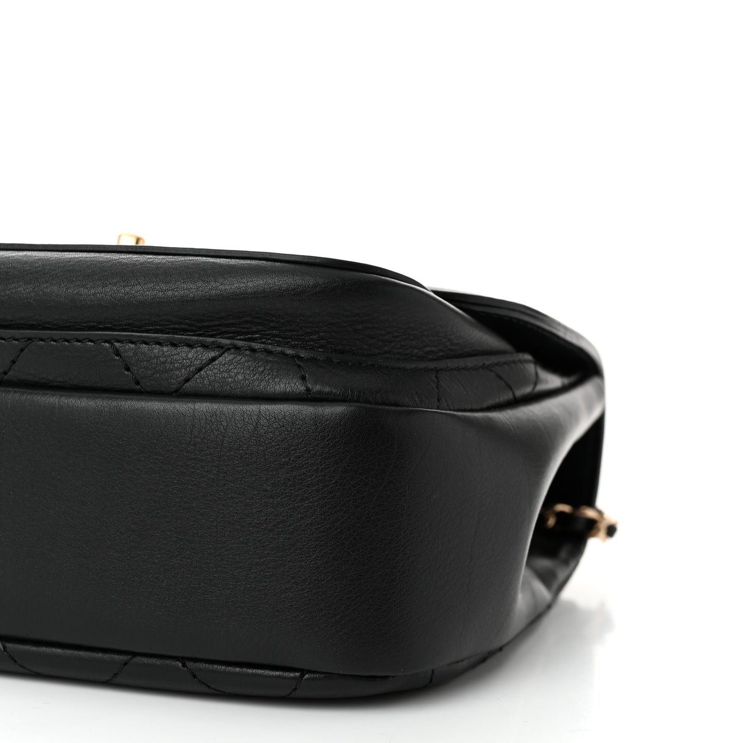 Calfskin Stitched Small Flap Bag Black