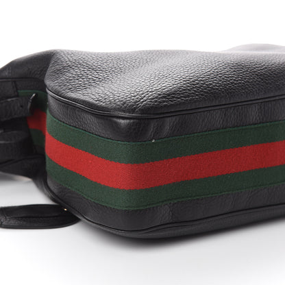 Gucci Pebbled Calfskin Medium Heritage Shoulder Bag Black 7 of 8