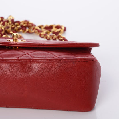 Chanel Lambskin Quilted Shoulder Flap Bag Red 10 of 10