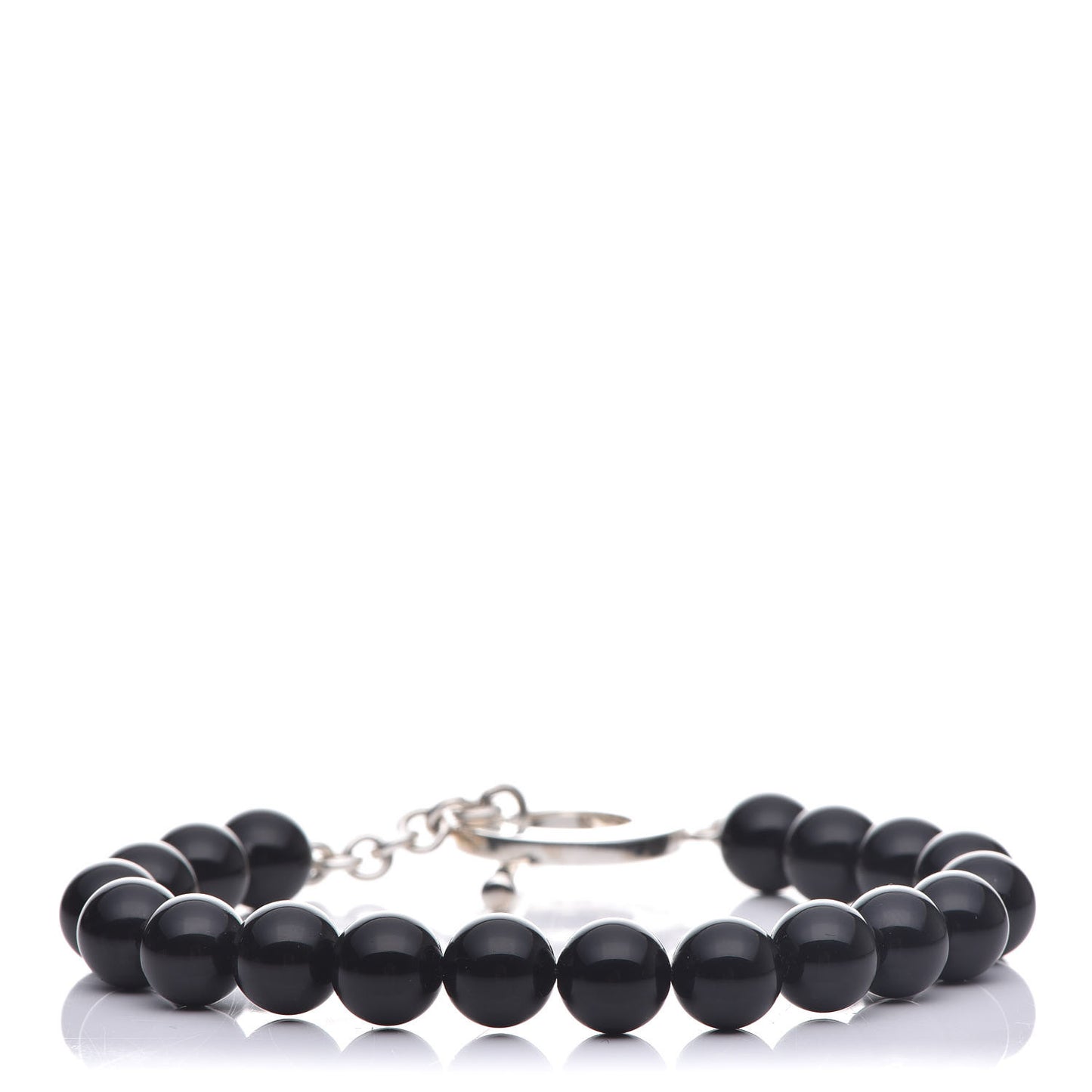 Sterling Silver Black Onyx Bead Toggle Bracelet