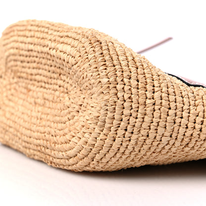 Loewe Calfskin Raffia Paulas Ibiza Pochette Bag Natural Tan 9 of 9