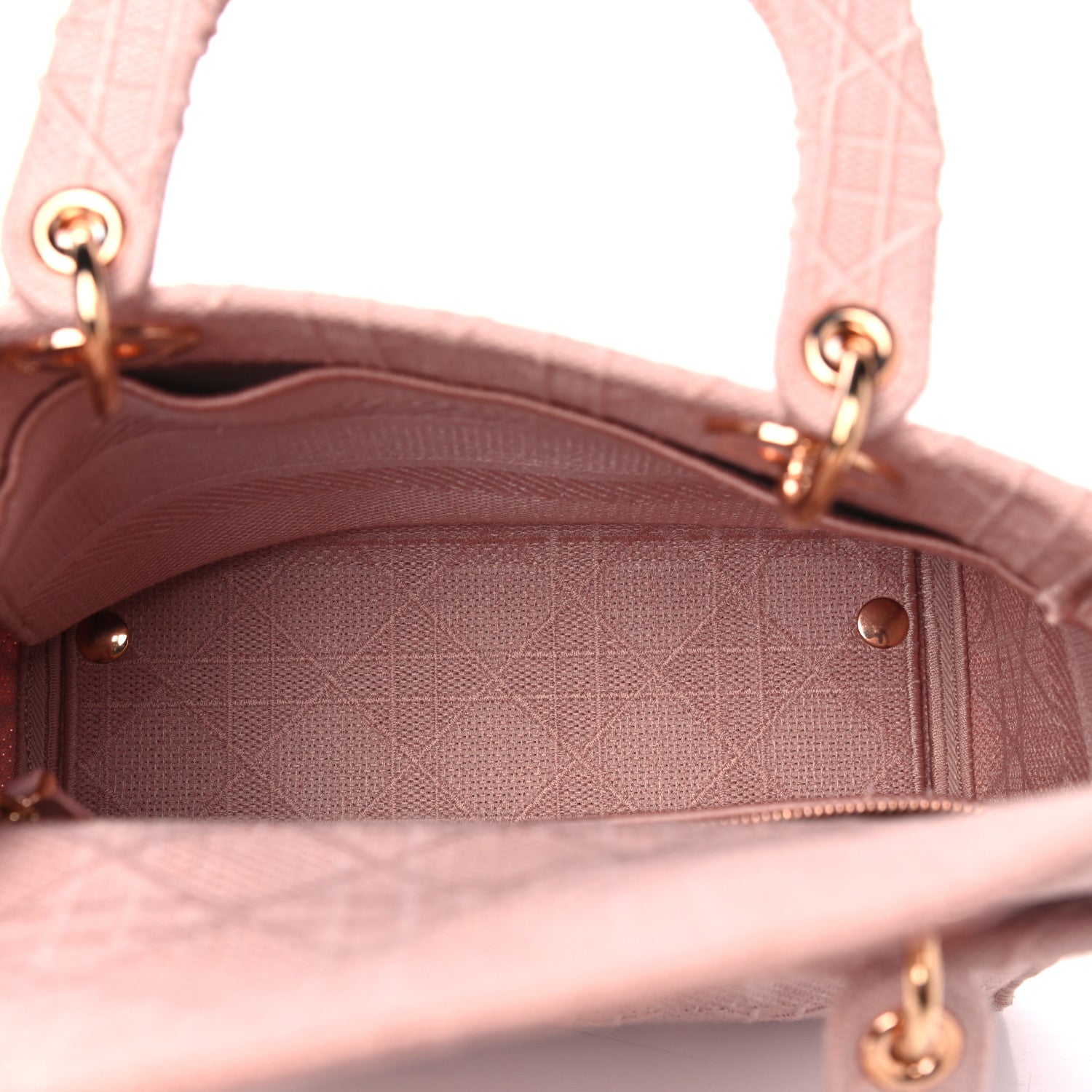 Christian Dior Canvas Embroidered Cannage Medium Lady D-Lite Pink 5 of 6