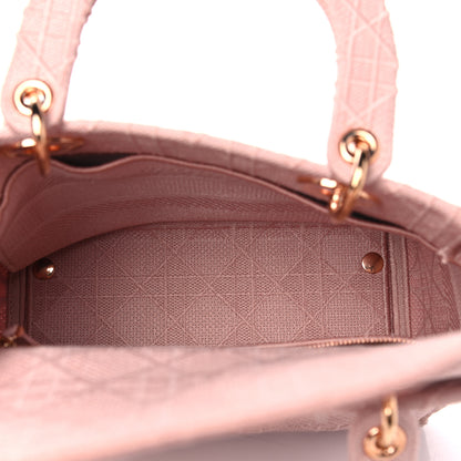 Christian Dior Canvas Embroidered Cannage Medium Lady D-Lite Pink 5 of 6