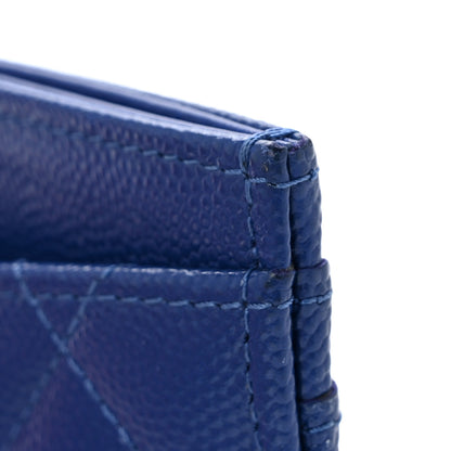 Chanel Caviar Quilted Card Holder Blue 9 of 10