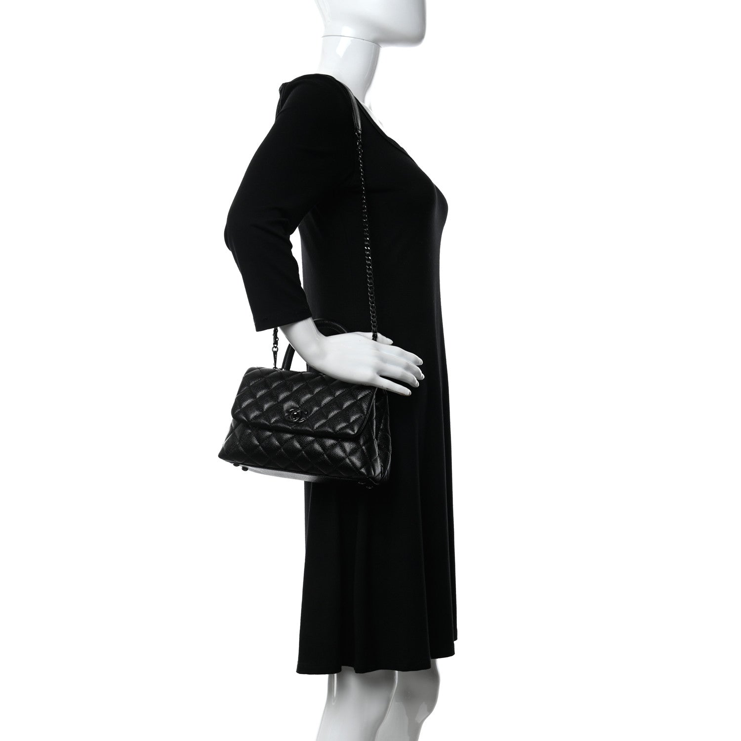 Chanel Caviar Quilted Mini Coco Handle Flap So Black 2 of 9