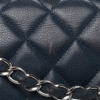 Chanel Caviar Quilted Jumbo Double Flap Navy 12 of 15
