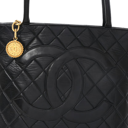 Chanel Lambskin Quilted Medallion Tote Black Black 9 of 12