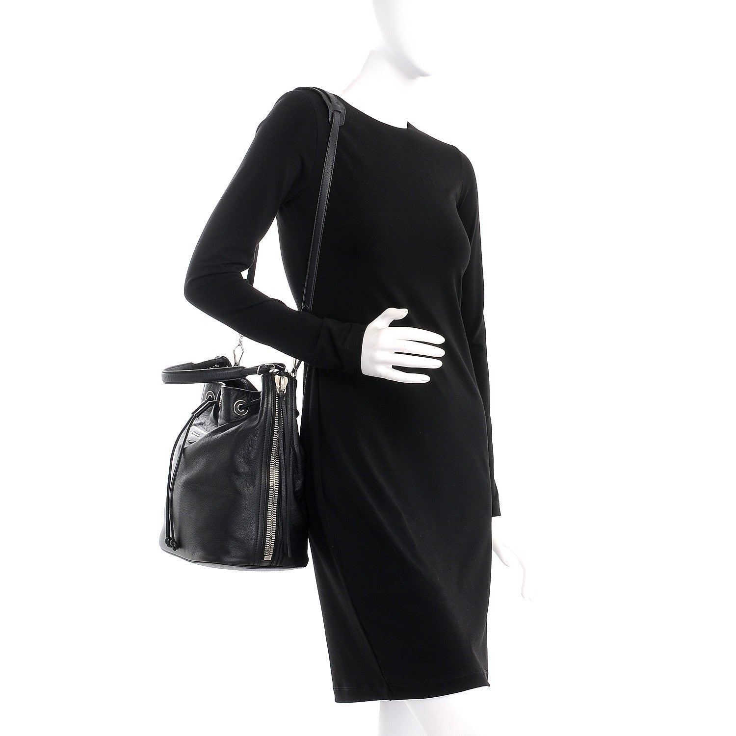 Balenciaga Veau Papier Plate Small Bucket Bag Black 2 of 8