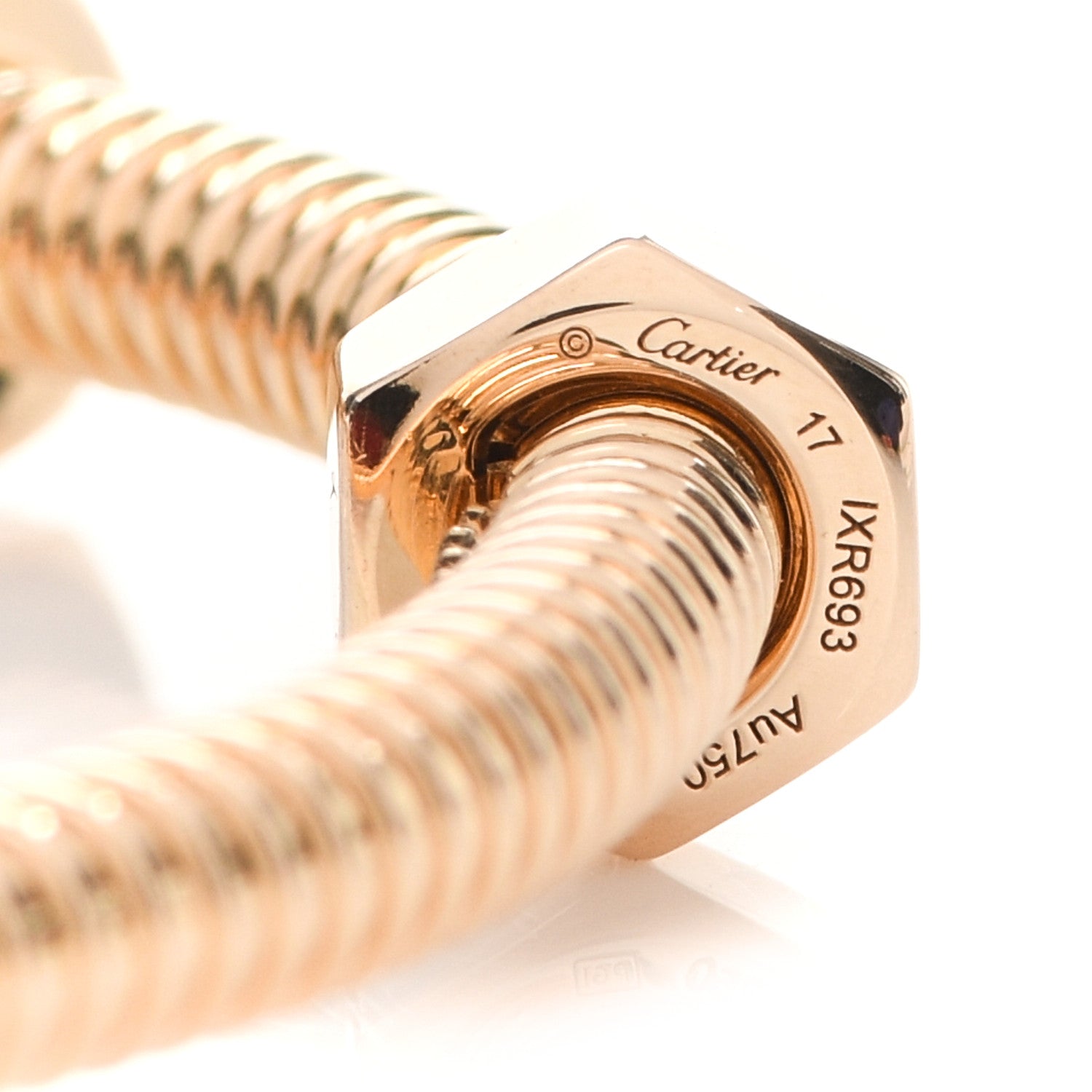 Cartier 18K Pink Gold Diamond Ecrou de Cartier Bracelet 17 3 of 4