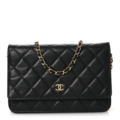 Chanel Caviar Quilted Wallet on Chain WOC Black 1 of 17