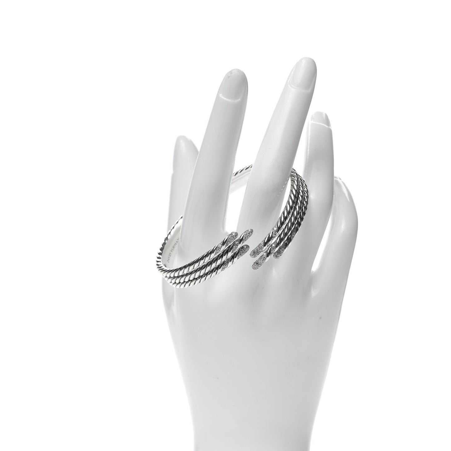 Sterling Silver Diamond 3-Row Open Willow Bracelet