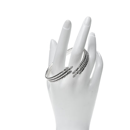 David Yurman Sterling Silver Diamond 3-Row Open Willow Bracelet 2 of 5