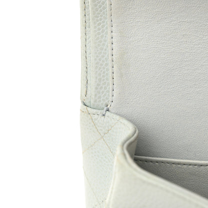 Chanel Caviar Quilted Medium Double Flap Light Blue 12 of 18