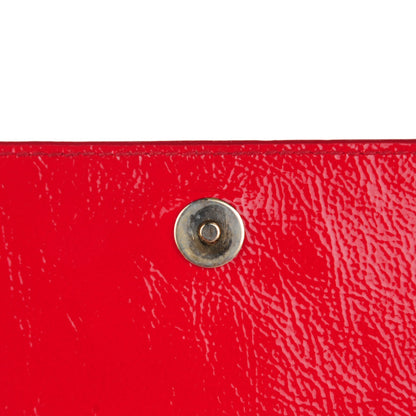 Saint Laurent Textured Patent Monogram Large Belle De Jour Clutch Red 9 of 9