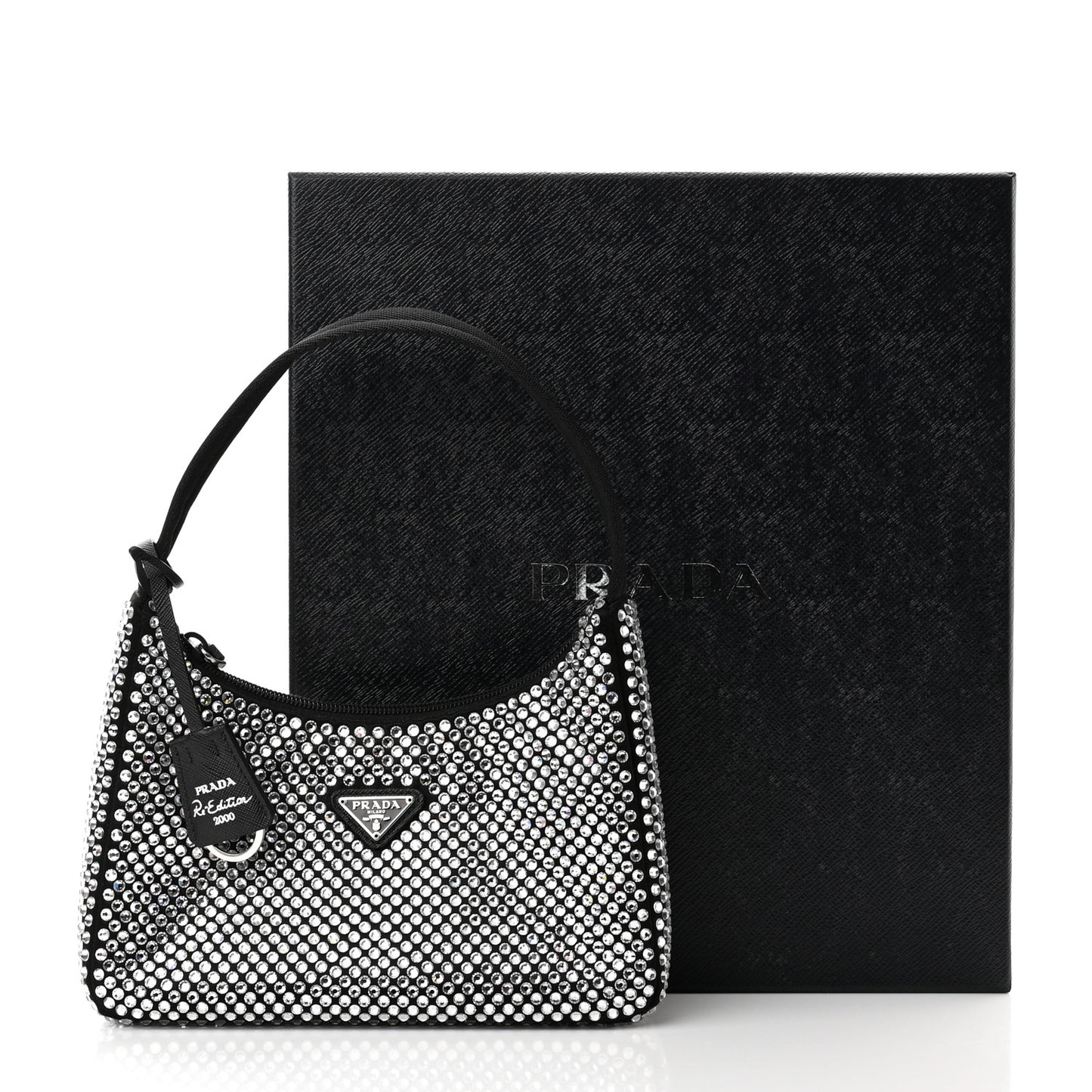Satin Crystal Mini Re-Edition 2000 Bag Cristal