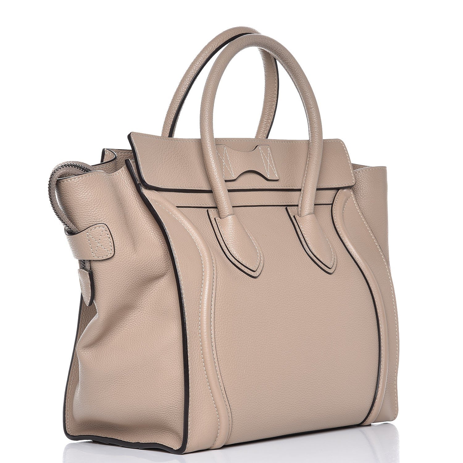 Celine Drummed Calfskin Mini Luggage Dune 3 of 15