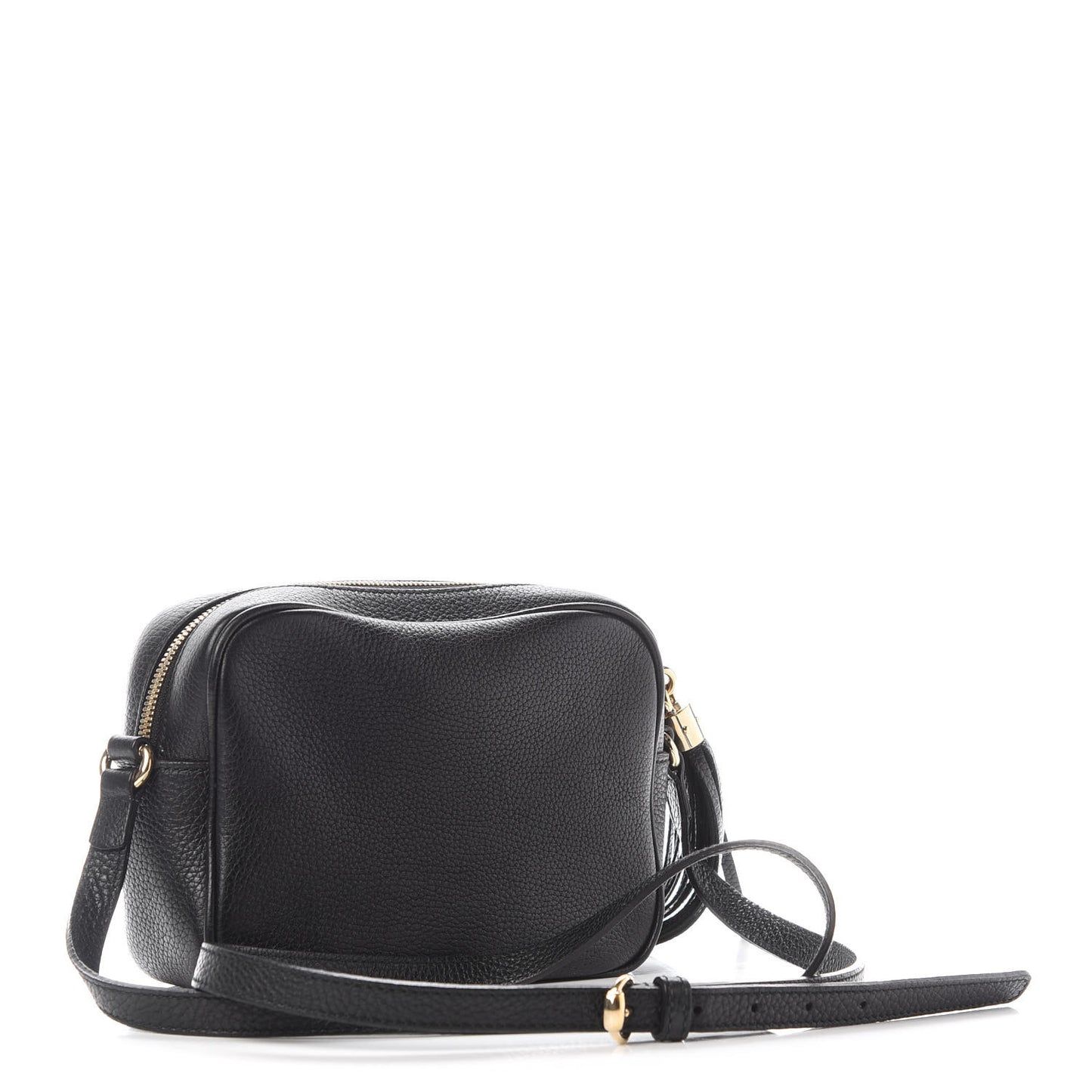 Pebbled Calfskin Small Soho Disco Bag Black