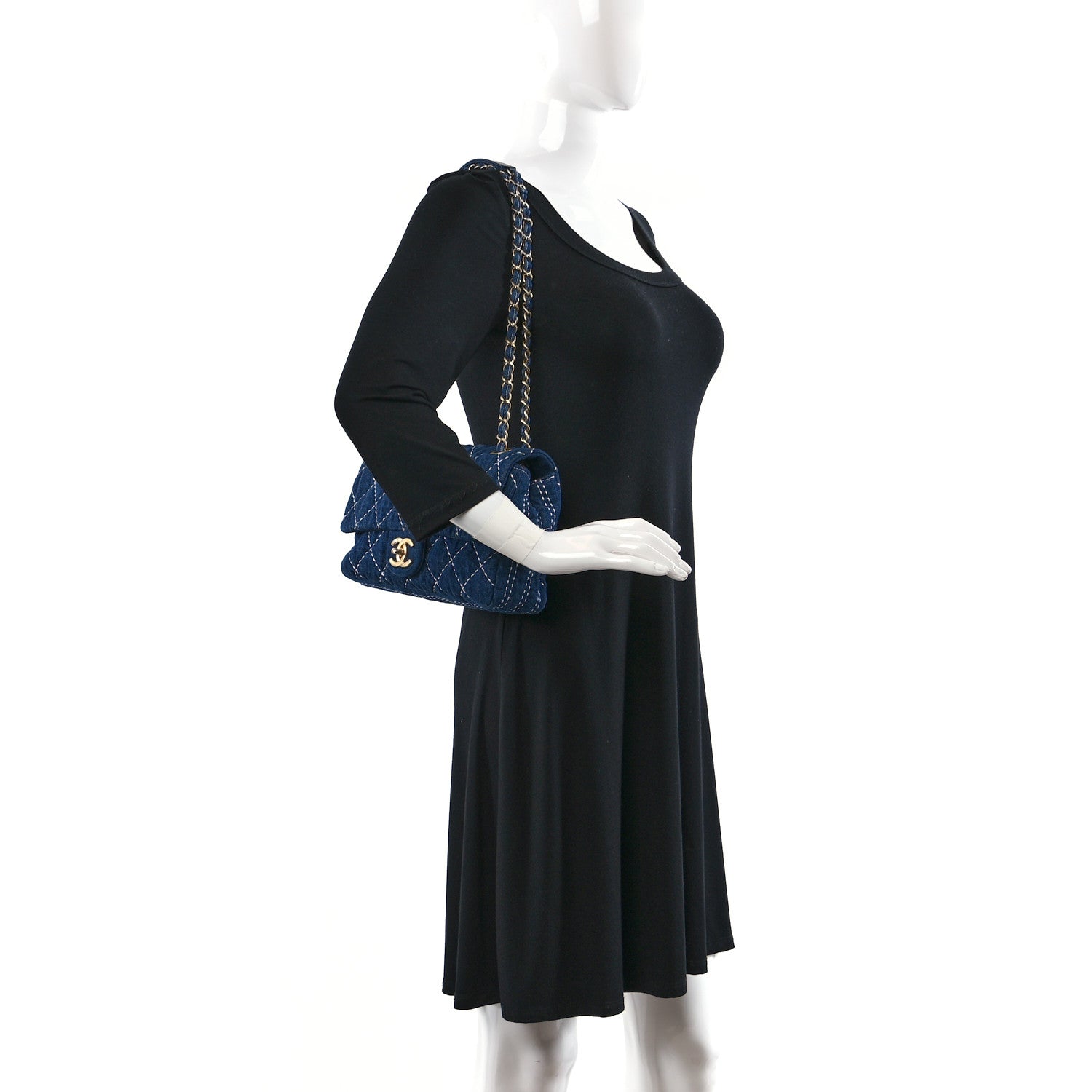Chanel Denim Quilted Medium Denim Trip Single Flap Blue 2 of 9