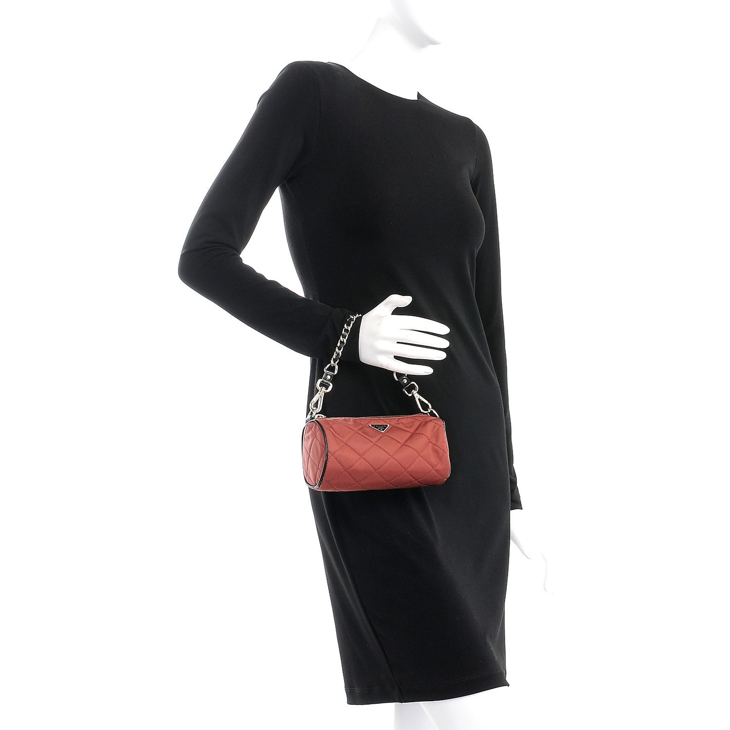 Tessuto Nylon Impuntutato Quilted Handbag Antilope Nero Black