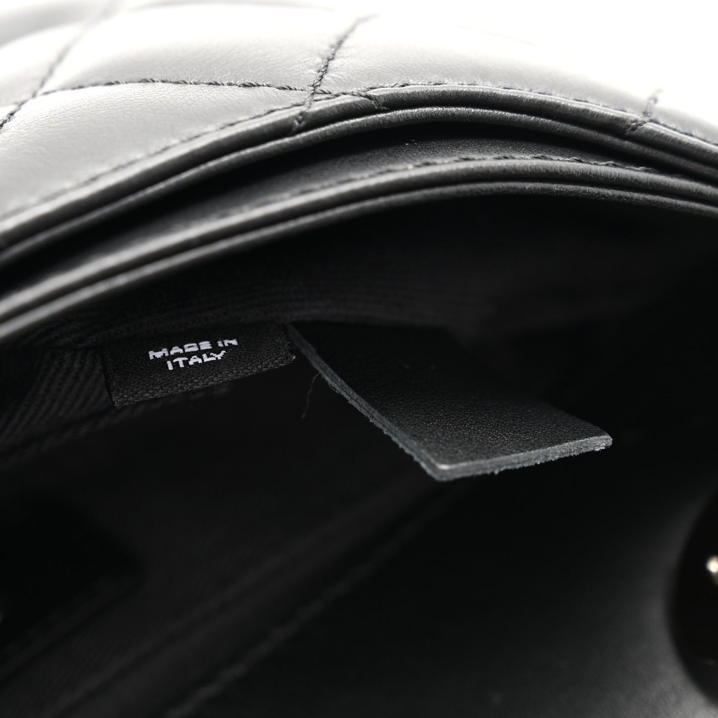 Calfskin Quilted CC Uniform Flap Belt Bag Black
