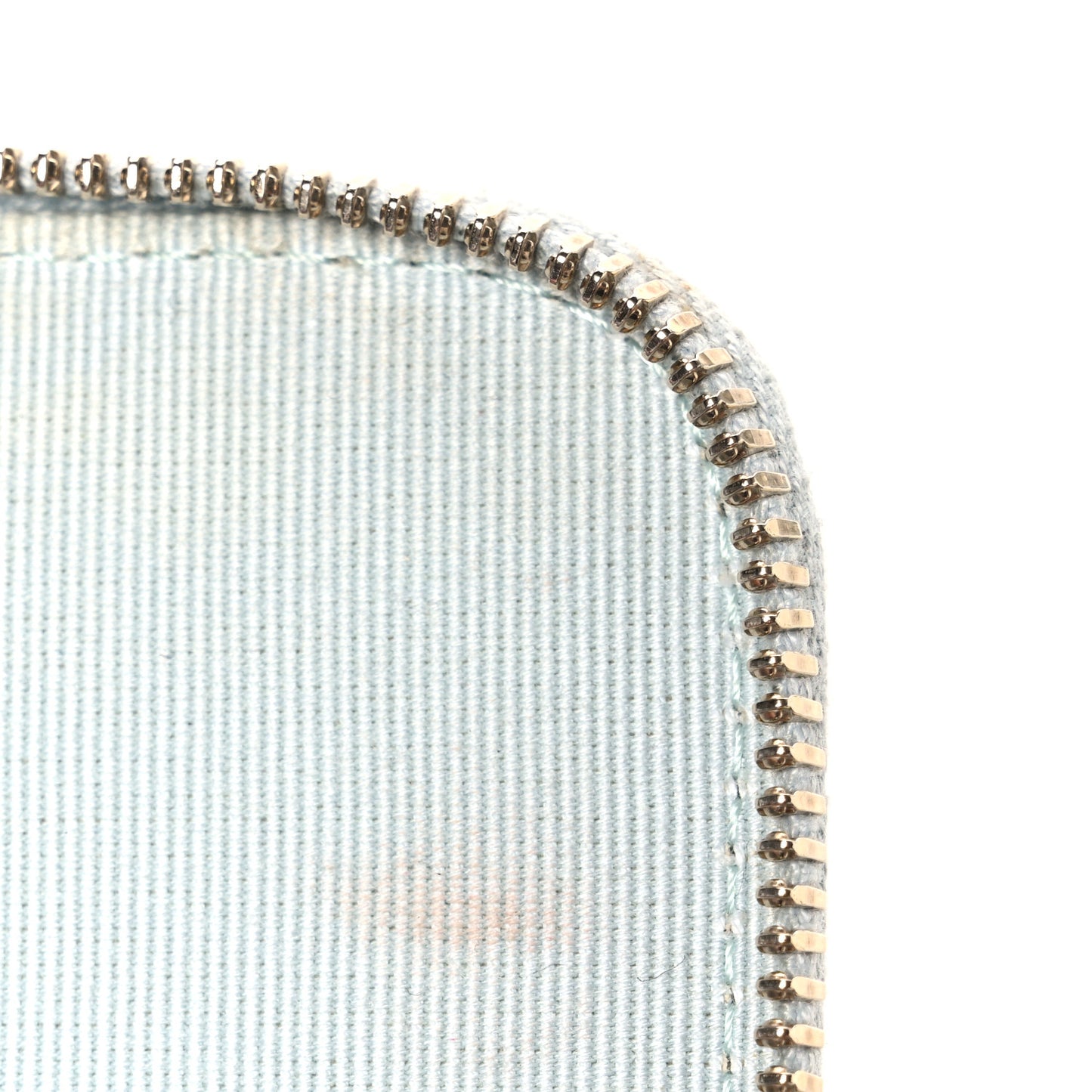 Lambskin Quilted Top Handle Mini Vanity Case With Chain Light Blue