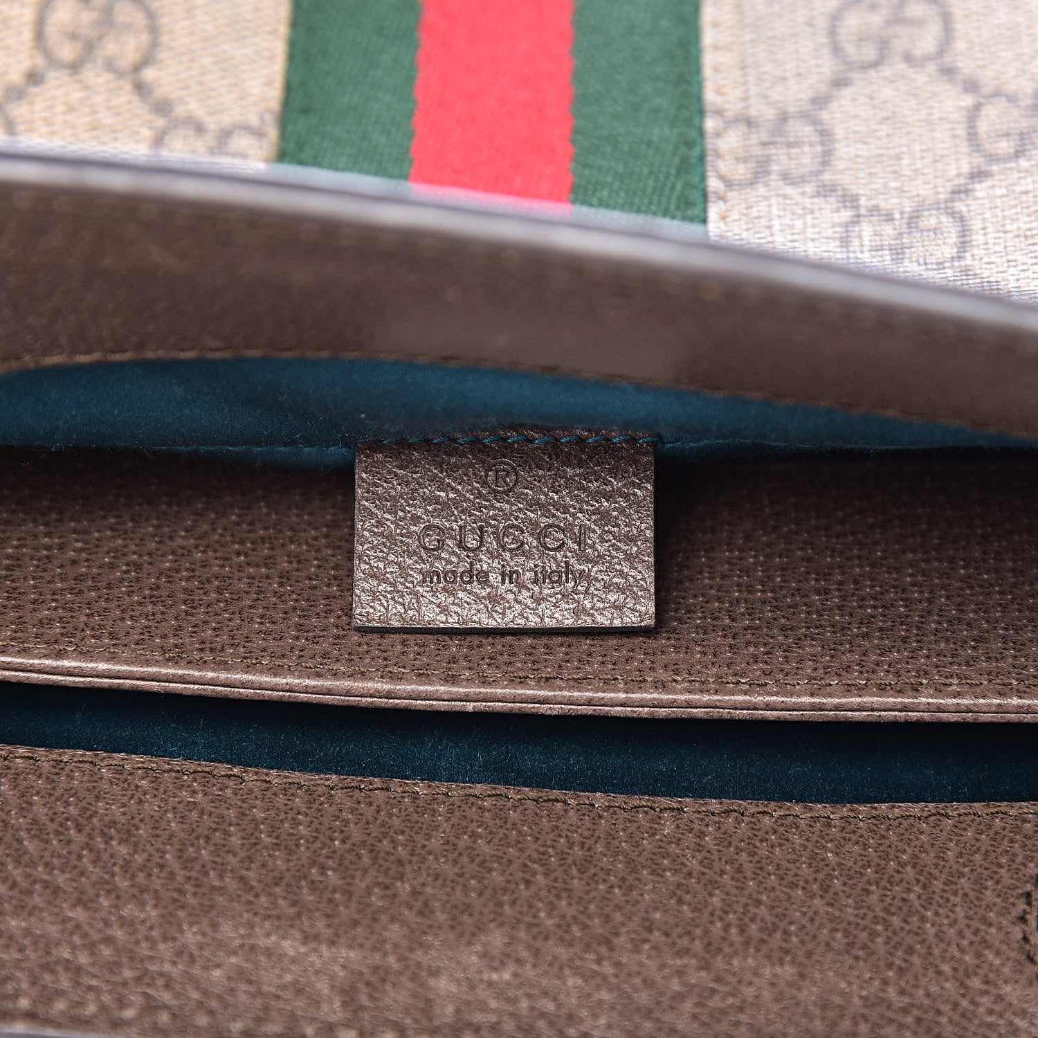 Gucci GG Supreme Monogram Web Small Ophidia Chain Shoulder Bag Brown 6 of 13