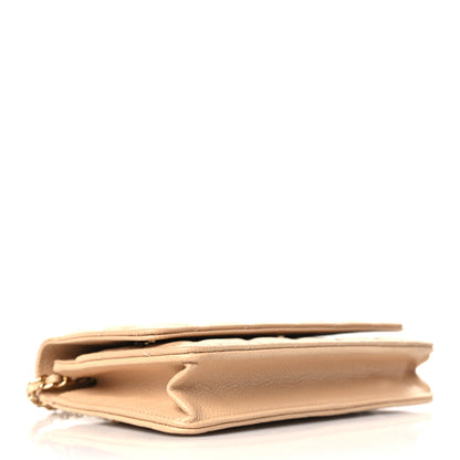 Chanel Caviar Quilted Wallet On Chain WOC Beige 3 of 10