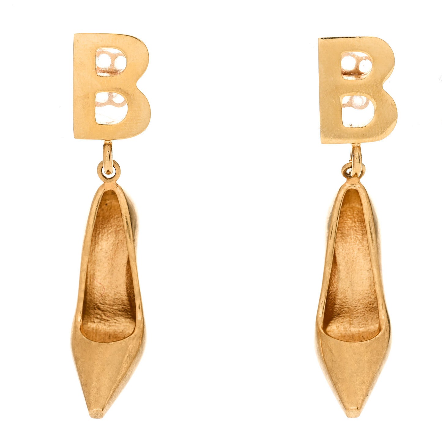 Metal BB Heel Earrings Gold
