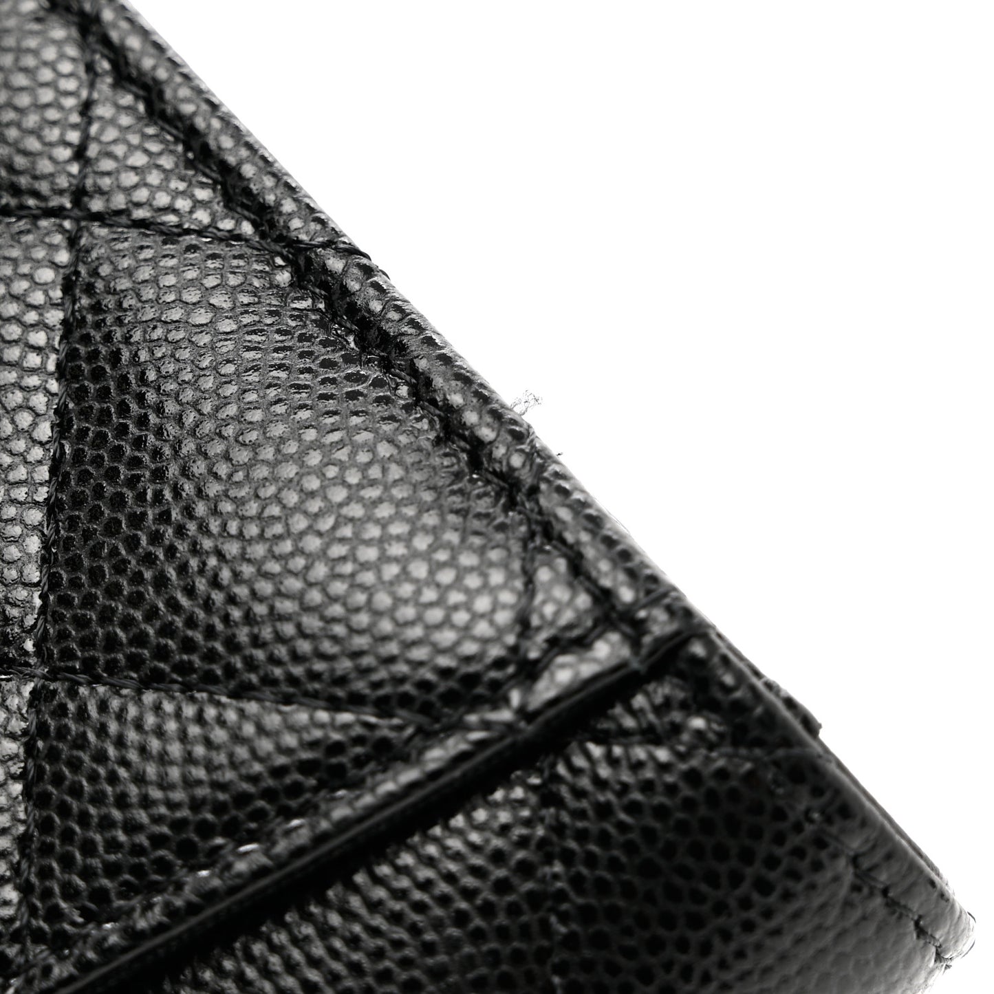 Caviar Quilted Medium Gusset Flap Wallet Black