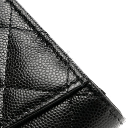 Chanel Caviar Quilted Medium Gusset Flap Wallet Black 8 of 9