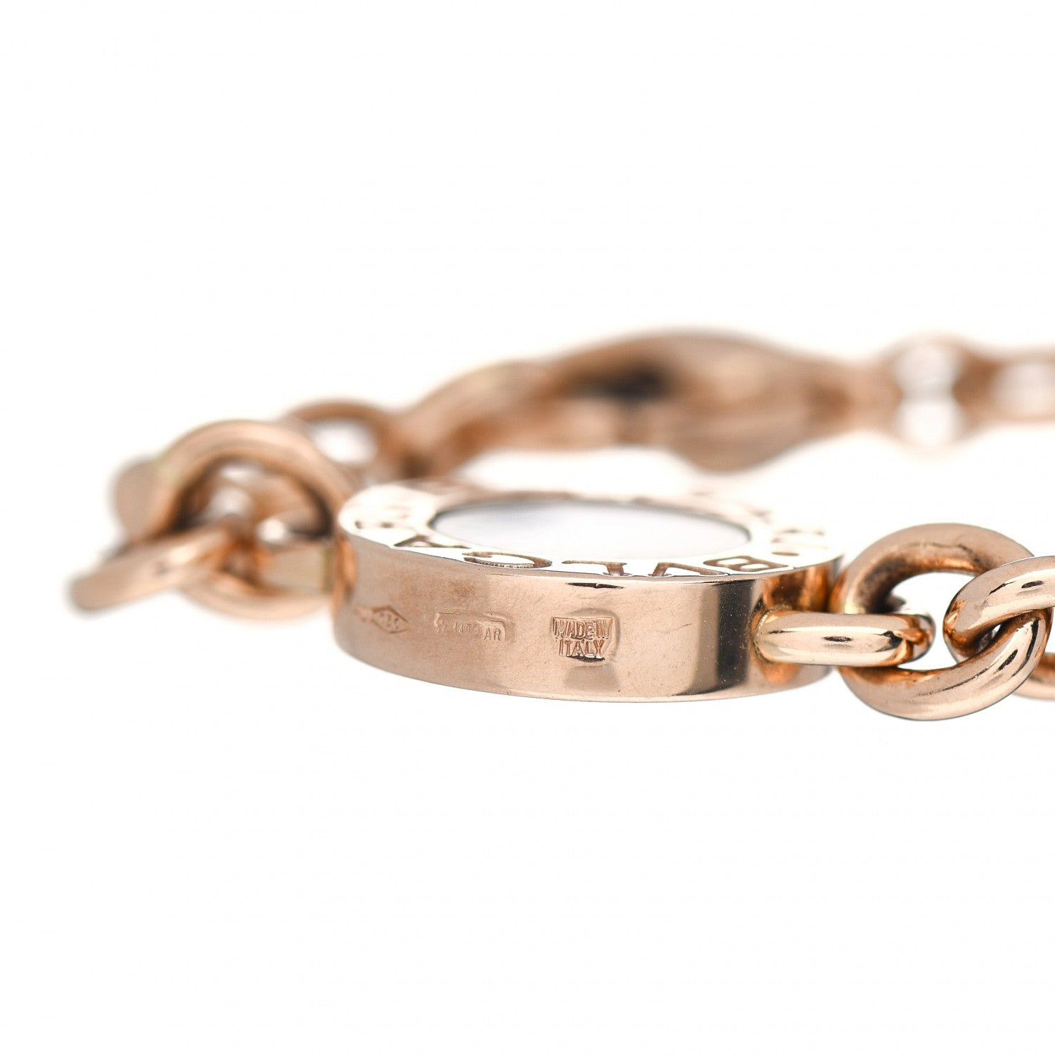Bulgari 18K Rose Gold Mother of Pearl Black Onyx BVLGARI BVLGARI Four Station Bracelet 5 of 5