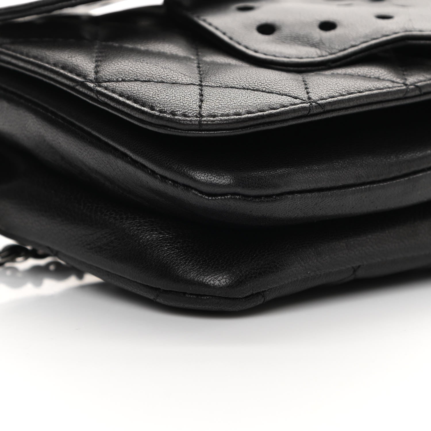 Chanel Lambskin Quilted Butterfly Clutch With Chain Black 9 of 14