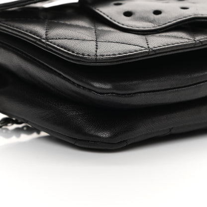 Chanel Lambskin Quilted Butterfly Clutch With Chain Black 9 of 14