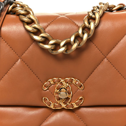 Chanel Lambskin Quilted Medium Chanel 19 Flap Brown 8 of 11