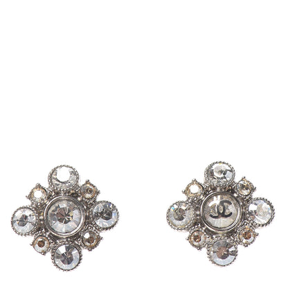 Chanel Crystal CC Earrings Silver 1 of 4