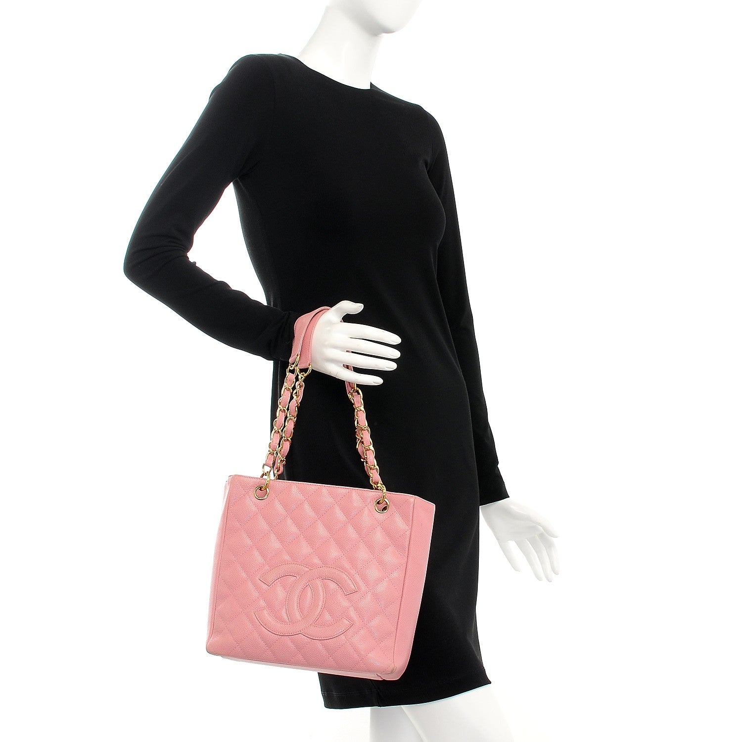 Chanel Caviar Petit Shopping Tote PST Pink 2 of 19