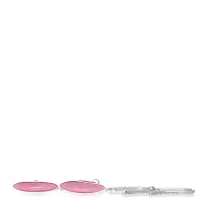 Tiffany Sterling Silver Rhodonite Elsa Peretti Disc Drop Earrings 3 of 4