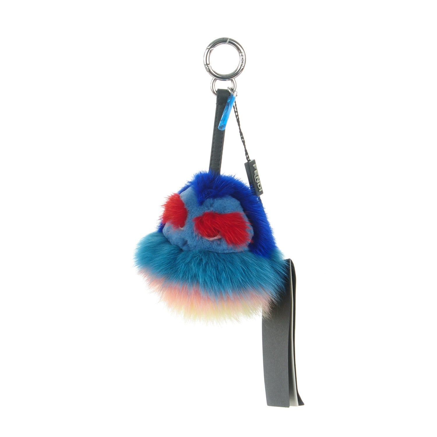 Fendi Mink Fox Fur Kid Monster Bag Bug Charm Blue Multicolor 1 of 4