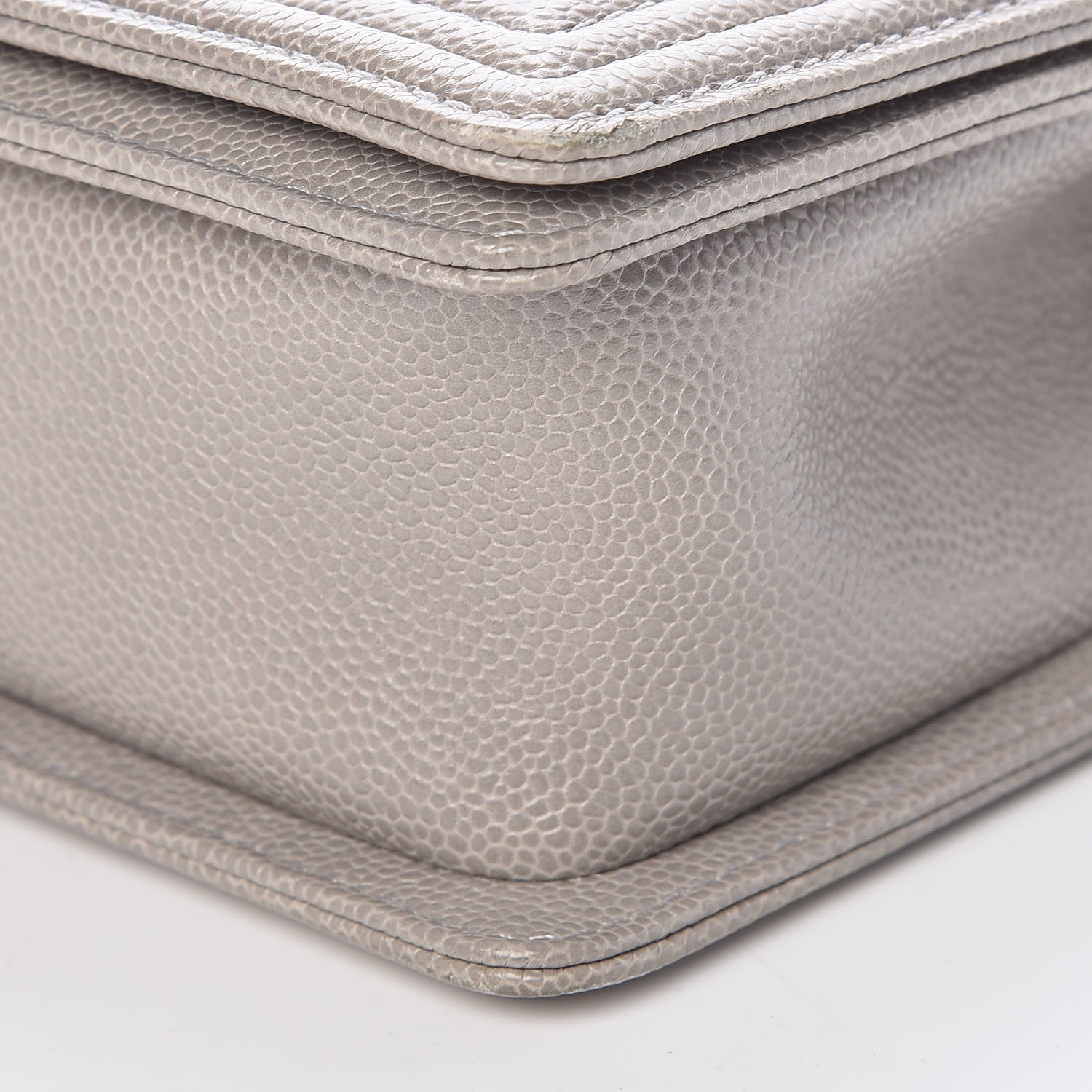 Chanel Caviar Quilted Medium Boy Flap Light Grey 9 of 10